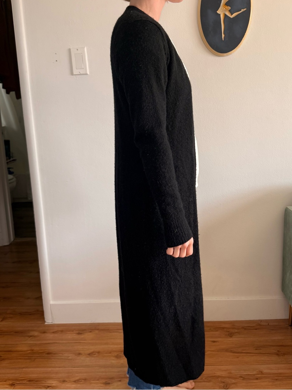 Wilfred Black Long Button-Front Women's Cardigan - Picture 3 of 4